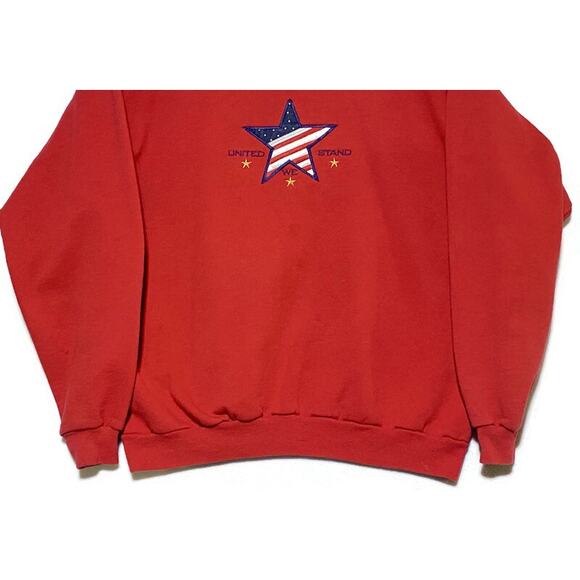 United We Stand Pullover Sweatshirt Women's Size XL Red Long Sleeve MC Energy - Picture 3 of 6